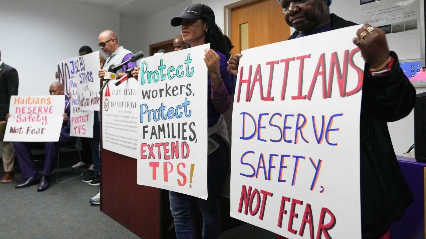 A rally in support of the extension of Temporary Protected Status (TPS) for Haitian immigrants before it expires on February 3 in Fort Lauderdale, Florida, US, January 28, 2026. 