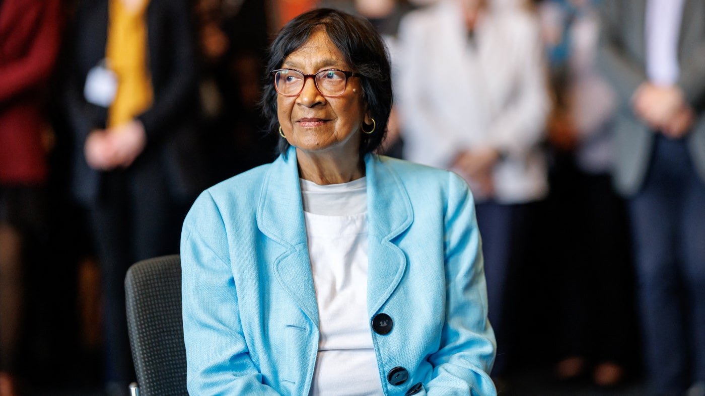 South African lawyer and judge Navi Pillay at the Nuremberg Forum following the announcement that she will be awarded the 2026 Nobel Peace Prize, October 9, 2026.