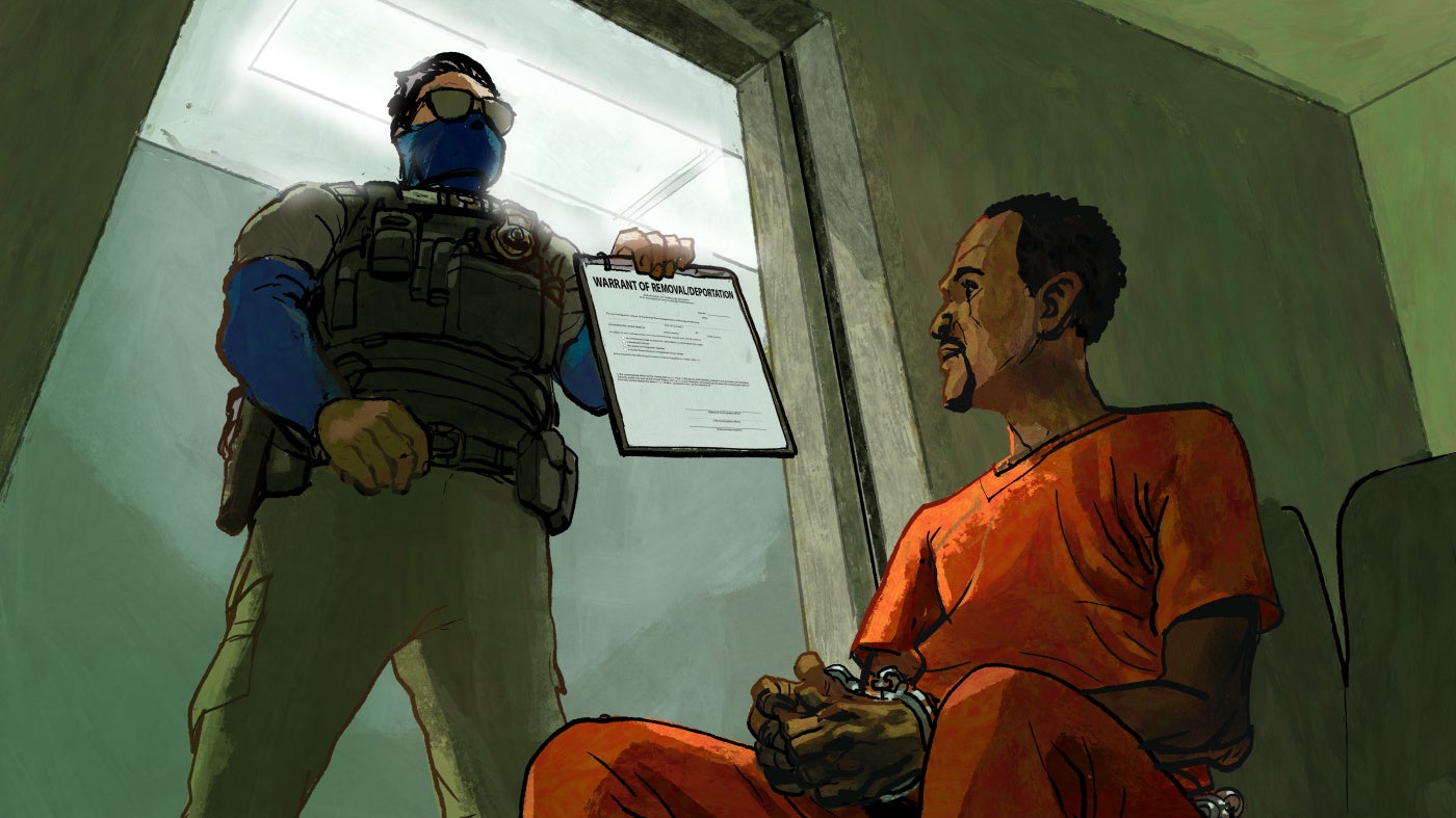 Illustration / Témoignage de Tesfay T., un Éthiopien de 35 ans expulsé par les États-Unis vers le Cameroun. 