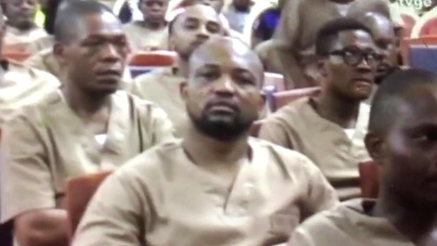 Men awaiting trial in Equatorial Guinea. 