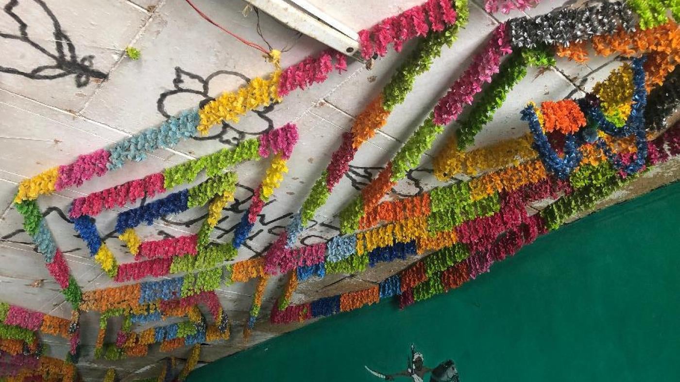Decorations on a ceiling in Jail Ogaden