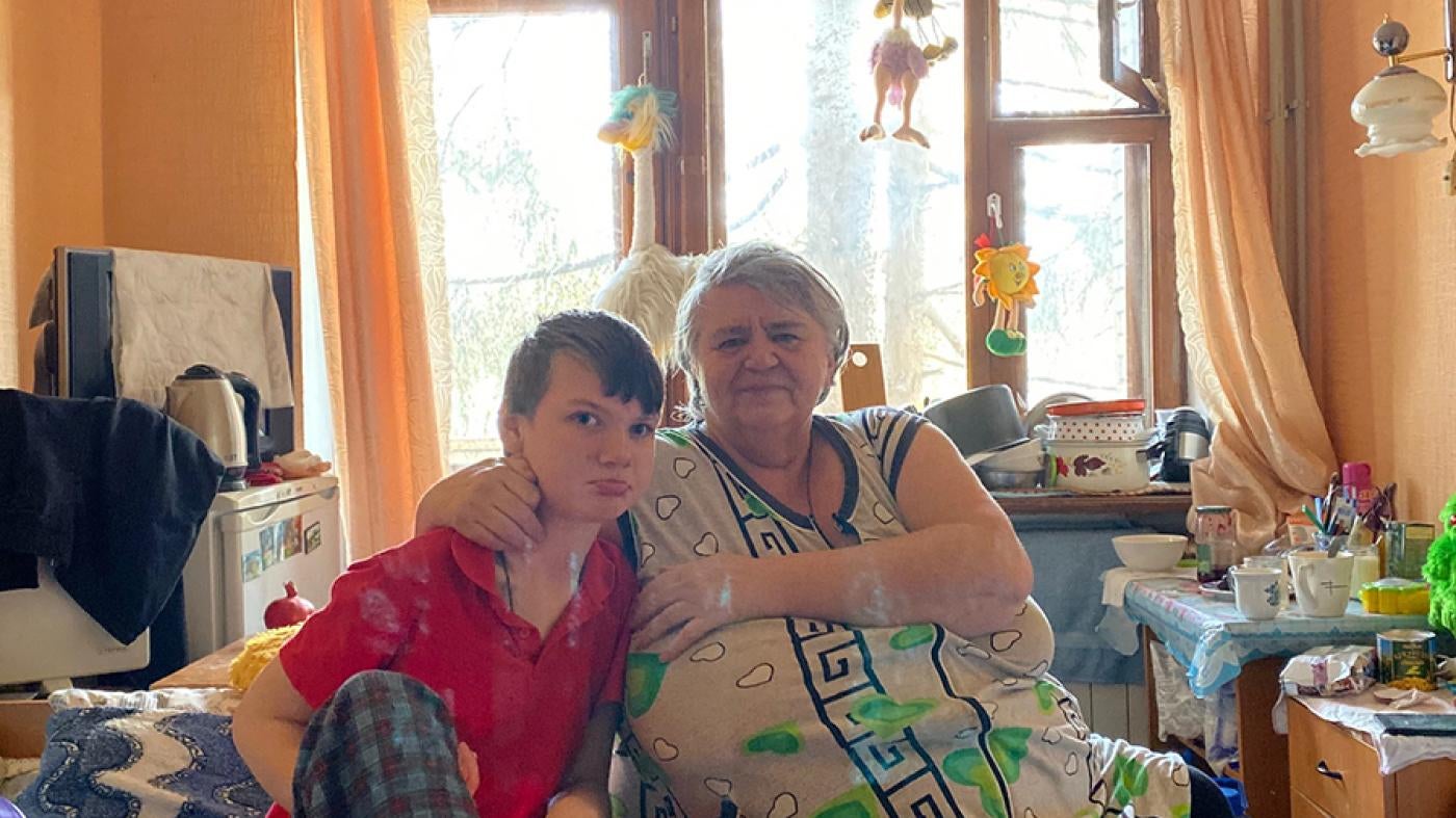 Elena Mikhailovna, 66, and Varya, 11 Sviati Hory, October 2019.