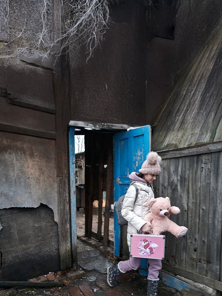 A young girl walking