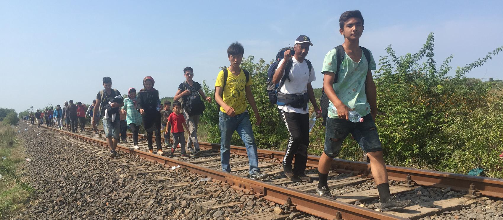 Asylum seekers, including many children