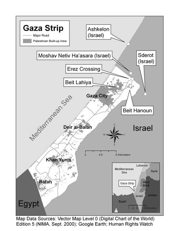 صواريخ فلسطينية على إسرائيل وقذائف مدفعية إسرائيلية على قطاع غزة  HRW