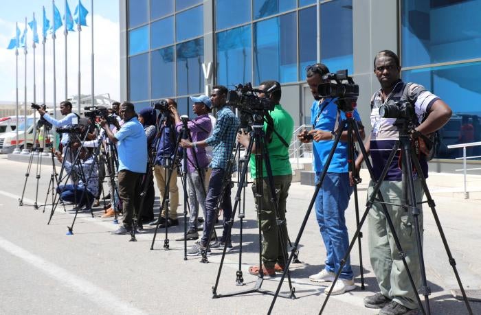 Somali journalists in Mogadishu, Somalia December 29, 2019.&nbsp;