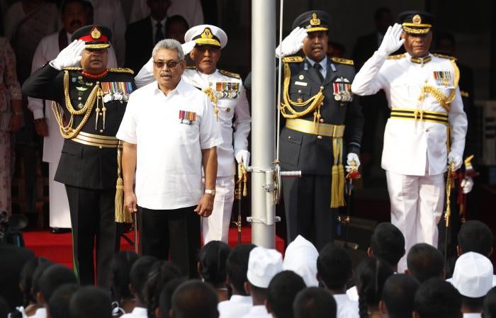 Sri Lankan President Gotabaya Rajapaksa at the independence day celebrations in Colombo, February 4, 2020.