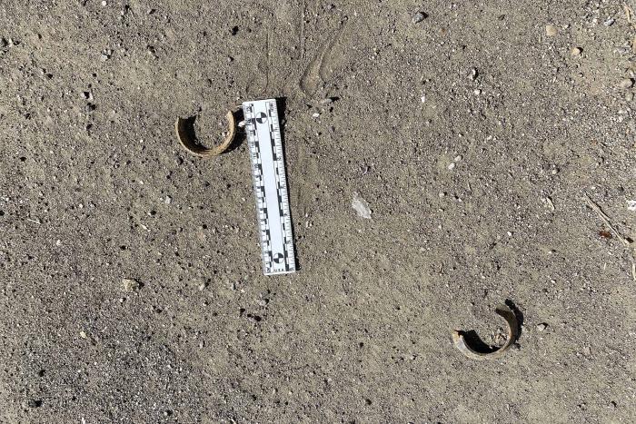 pre-formed fragments of an Israeli-made M095 submunition