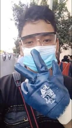 Jack Bryan Pintado S&aacute;nchez at the protest on November 14. Photograph courtesy of Pintado&acute;s family. 