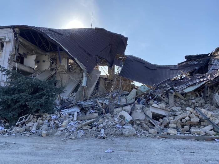 Artsakh Energo&rsquo;s main building after an Azerbaijan attack 