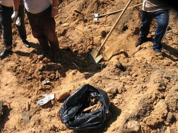 A privately funded and organized exhumation of a communist-era secret grave in summer 2010 on Mount Dajti, Albania, where the remains of 13 people were found. Three decades since communism&rsquo;s fall, thousands of Albanian families are still waiting to learn how and where their relatives were killed. 