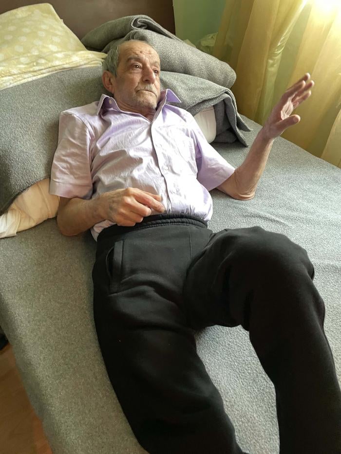 Sasha Garakhanyan speaking to Human Rights Watch.