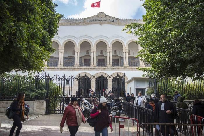 The Palace of Justice in Tunis, Tunisia, on January 29, 2019.
