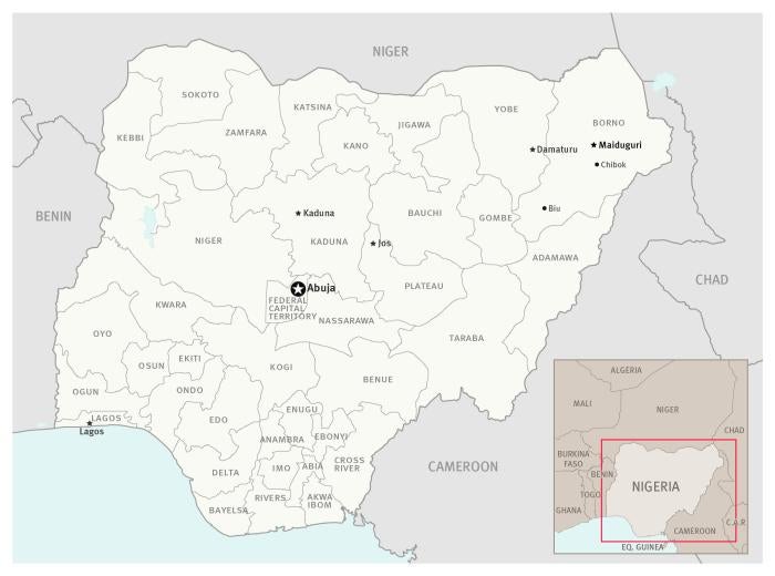 Overview map of the provinces of Nigeria