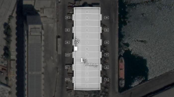 Diagram of a storage hangar 