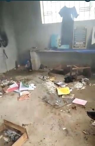 Damage to a school office