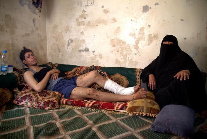 Hana Sa`ad al-Nazhi and her son