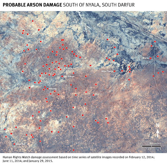 darfur um kunya damage overview map