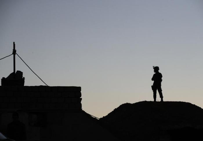 A Peshmerga soldier on the outskirts of the city of Erbil in the Kurdistan Region of Iraq on January 2, 2017.