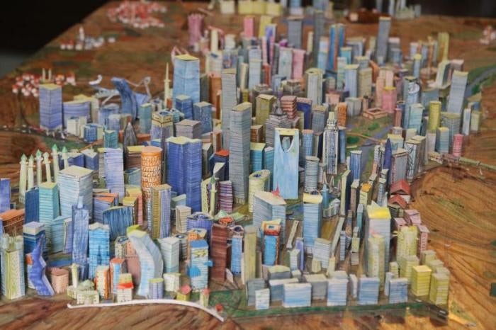 A small scale model built by 14-year-old Syrian Mohamed Qutaish, representing the way he imagines the reconstruction of Aleppo, Aleppo, Syria, August 31, 2015. © 2015 Reuters