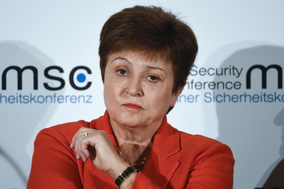 كريستالينا غورغييفا، المديرة العامة لـ "صندوق النقد الدولي"، تحضر جلسة في اليوم الأول من "مؤتمر ميونخ للأمن" في ميونخ، ألمانيا، 14 فبراير/شباط 2020.