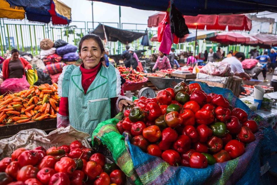 Luzmila Elba Rojas Morales vende alimentos en Lima, Perú, y forma parte de RENATTA (Red Nacional de Trabajadoras/es Autoempleadas), que trabaja en estrecha colaboración con WIEGO (Mujeres en Empleo Informal: Globlalizando y Organizando [Women in Informal Employment: Globalizing and Organizing]), en campañas sobre salud y seguridad laboral e inclusión social.