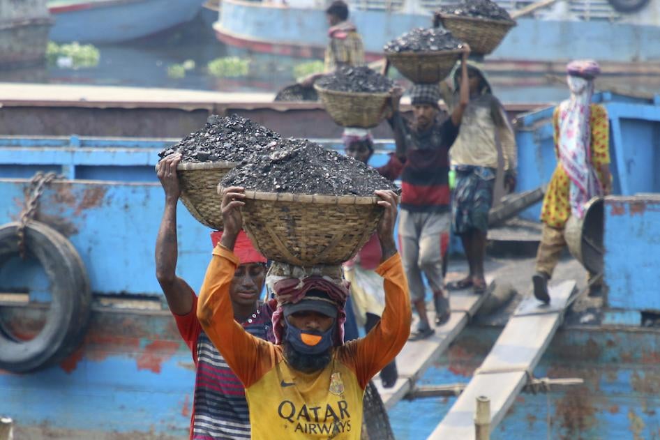 Men working in a coal mine in Bangladesh
