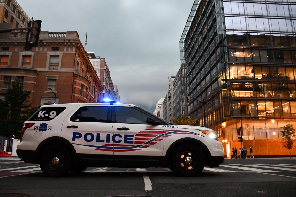 A police car is pictured during a protest against the death in Minneapolis police custody of George Floyd in front of the White House, in Washington, United States, June 4, 2020.