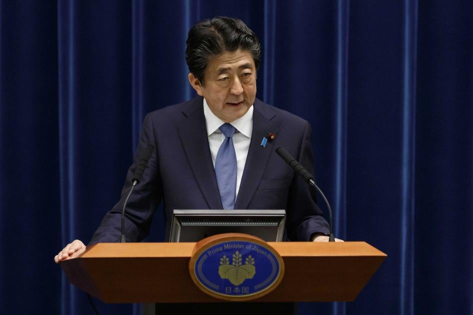  Prime Minister Shinzo Abe speaks during a press conference at the prime minister's official residence in Tokyo, Japan, June 18, 2020.