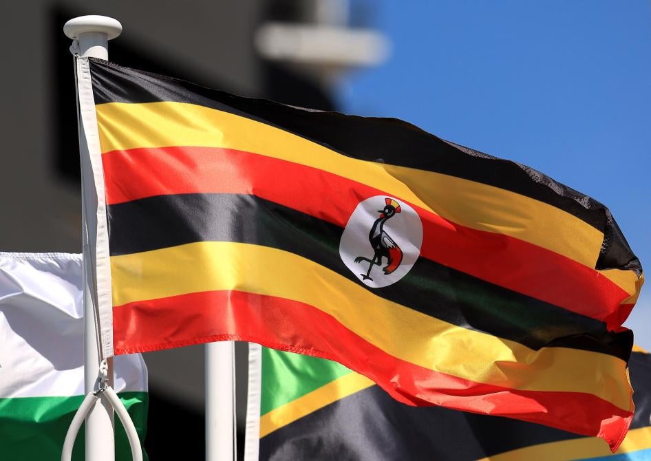 The flag of Uganda.