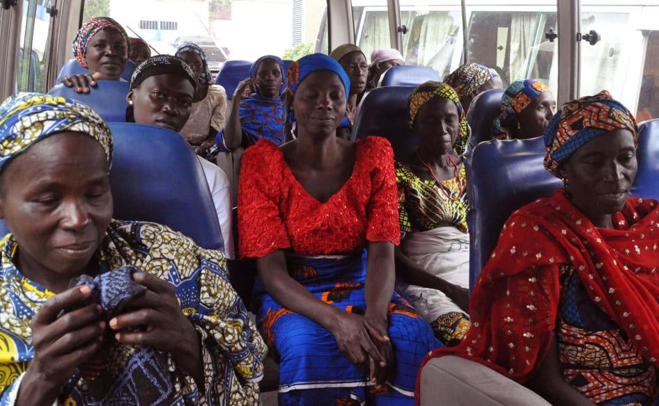 Family members of the kidnapped Nigerian Chibok girls, Nigeria, October 18, 2016.