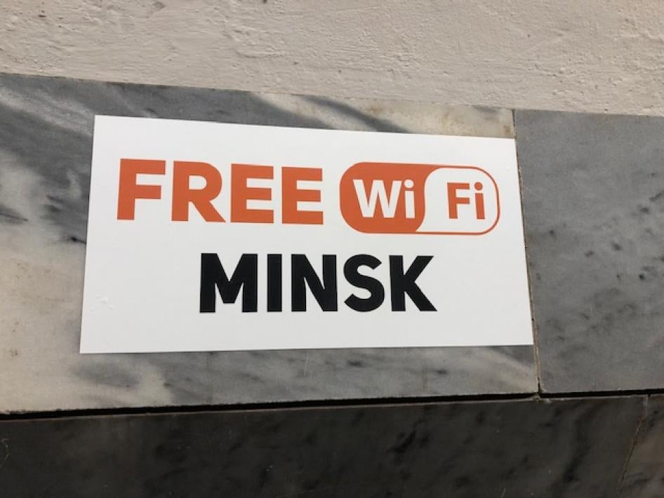 Free Wifi advertisement in the Minsk metro., August 2020.