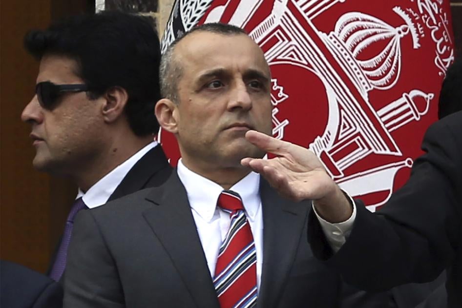 Afghan Vice President Amrullah Saleh at an inauguration ceremony in Kabul, Afghanistan, March 9, 2020. 