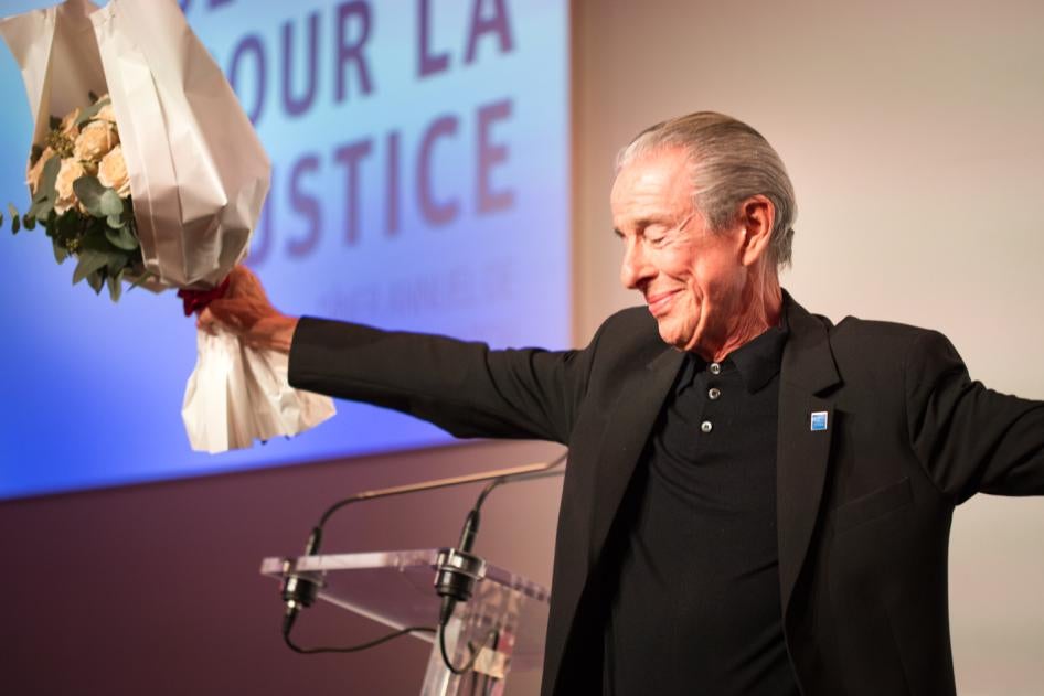 Jean-Louis Servan Schreiber, au dîner « Des voix pour la justice » organisé par Human Rights Watch à Paris, le 15 novembre 2017