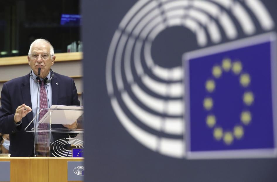 European Union foreign policy chief Josep Borrell in Brussels, Wednesday, Oct. 7, 2020.