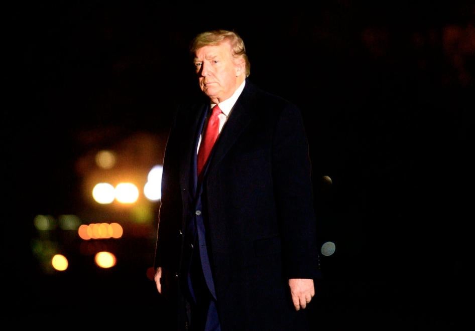 US President Donald Trump returns to the White House following a rally in Georgia, January 4, 2021.