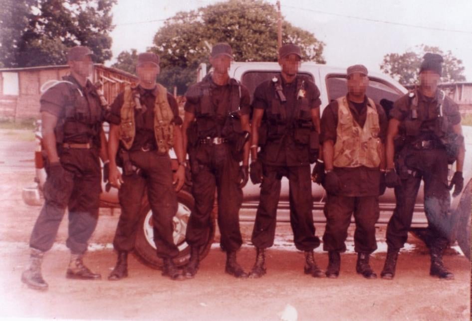 Members of the Gambian paramilitary group known as the Junglers. The Junglers have been implicated in serious human rights violations including torture, enforced disappearances, and killings.