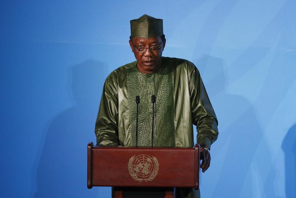 Le président tchadien Idriss Déby Itno récemment décédé, photographié ici lors de son discours au Sommet Action Climat à l’Assemblée générale des Nations Unies, au siège de l’ONU le 23 septembre 2019.