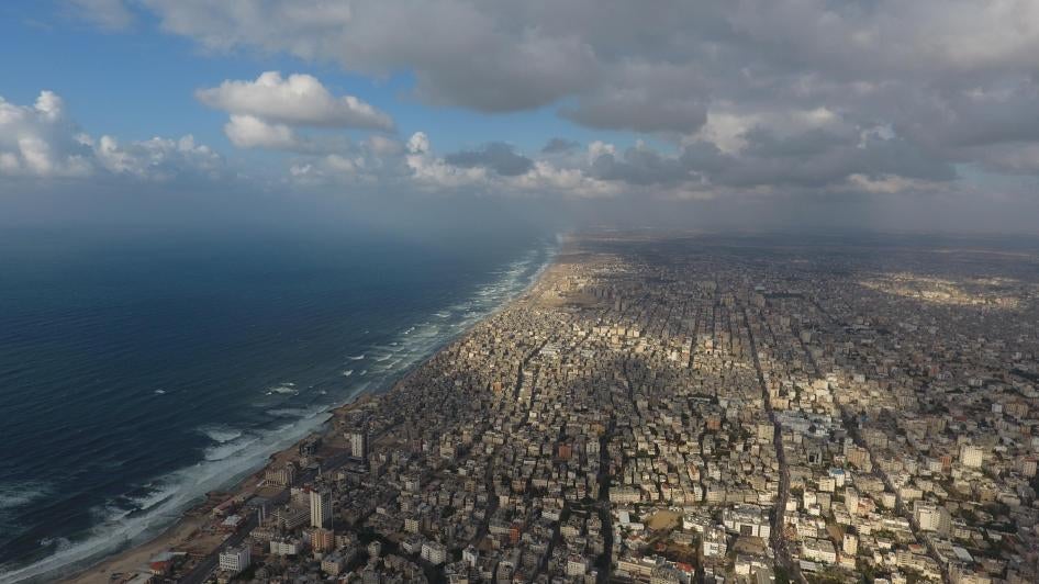 An aerial shot of Gaza