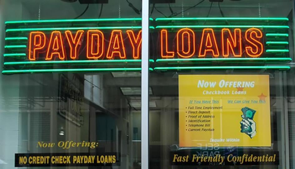 The window of a payday loan store
