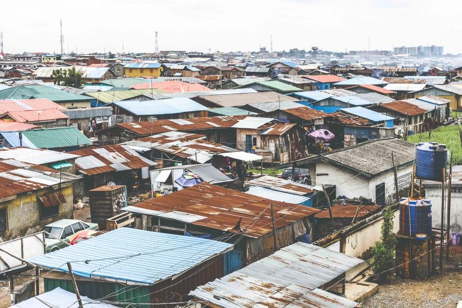 Aerial shot of a Lagos slum