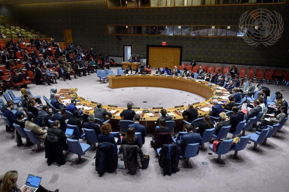 A wide view of the Security Council meeting on peace and security in Africa, with a focus on countering terrorism and extremism in Africa on March 3, 2020 