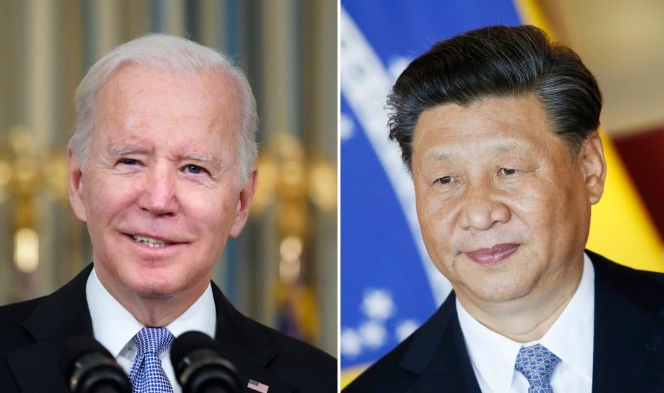This combination image shows US President Joe Biden and China's President Xi Jinping 