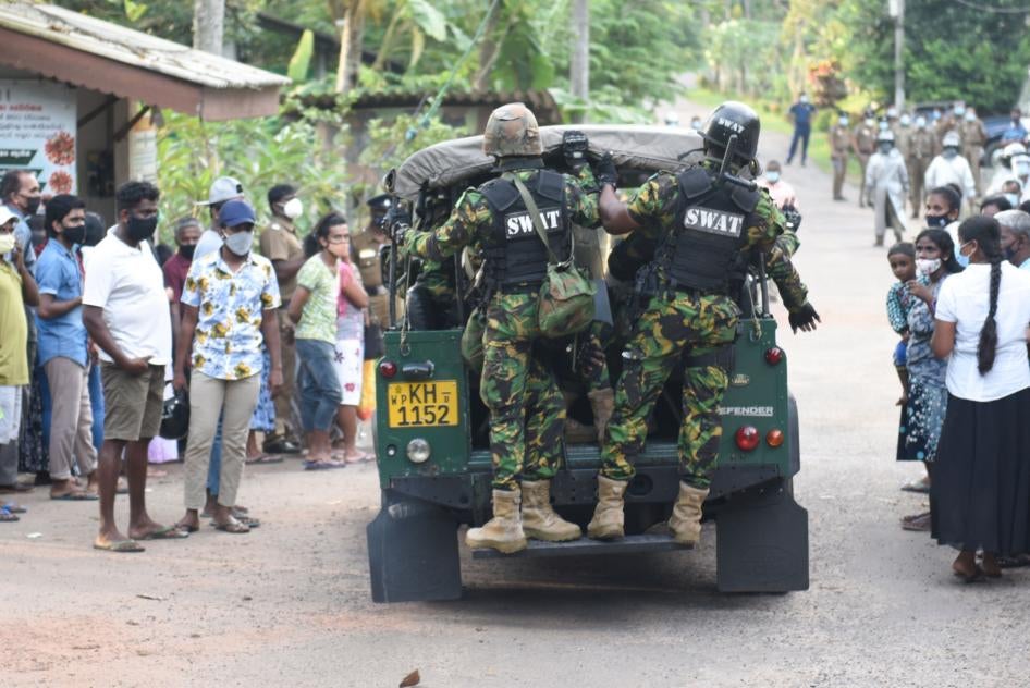 A Police Special Task Force is deployed after eight inmates were killed in a prison incident in Mahara, on the outskirts of Colombo, Sri Lanka