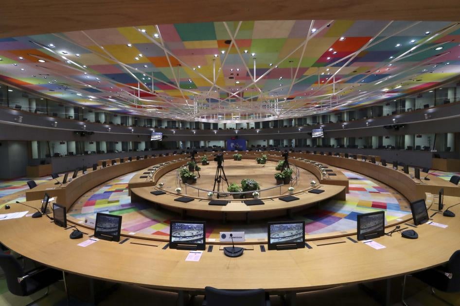 The European Council building in Brussels, July 16, 2020. 