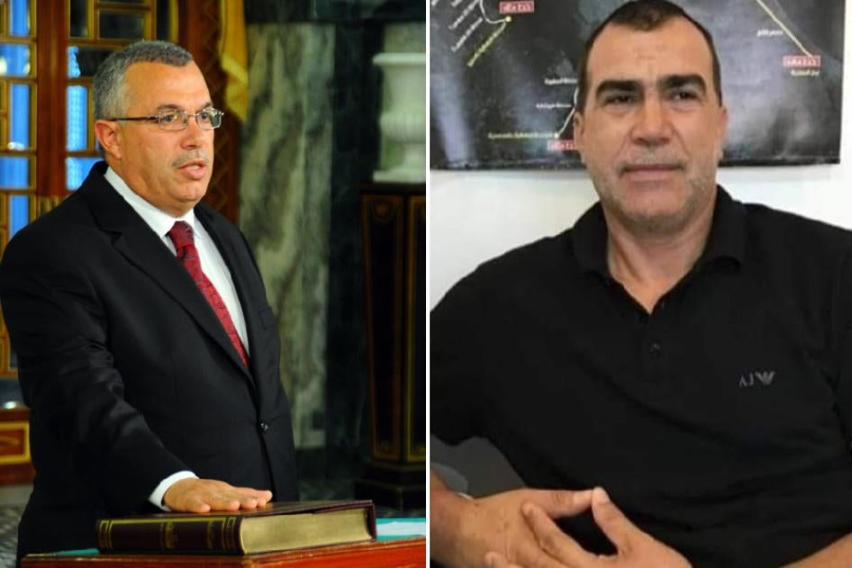 وزير العدل السابق نور الدين البحيري (يسار) والمسؤول السابق في وزارة الداخلية فتحي البلدي المحتجزَيْن تعسفا في تونس منذ 31 ديسمبر/كانون الأول 2021.