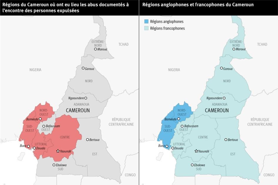 Side-by-side maps of Cameroon