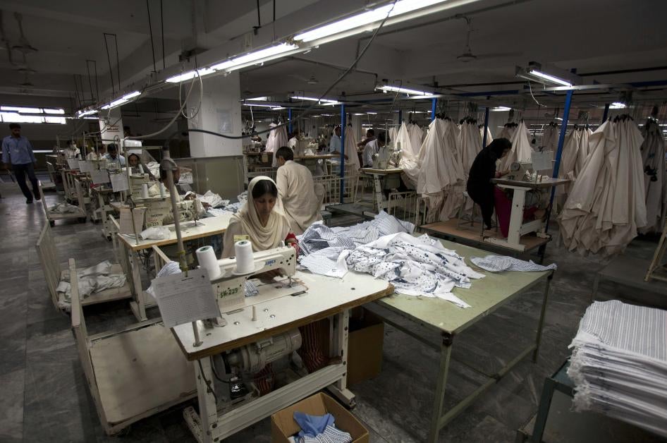Workers at a textile factory