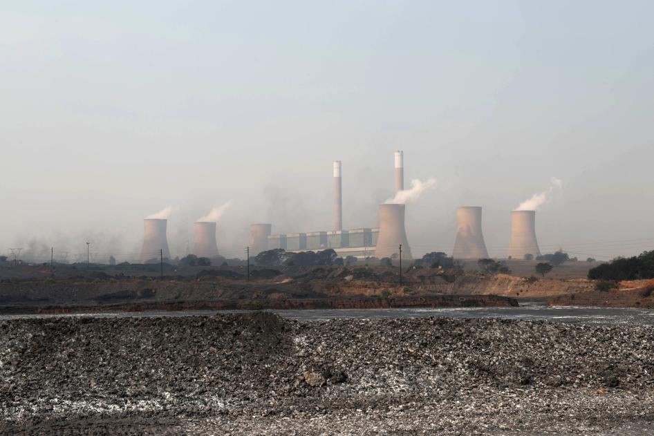 Smoke stacks at a coal plant