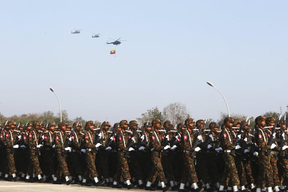 缅甸第75届联邦节阅兵仪式，缅甸内比都，2022年2月12日。